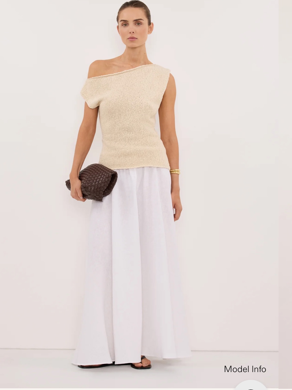 Dissh One-Shoulder Knit Tank In Cream Never Worn